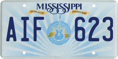 MS license plate AIF623