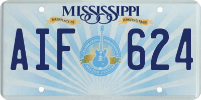 MS license plate AIF624
