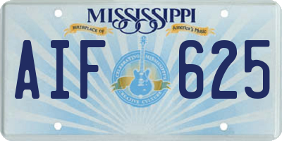 MS license plate AIF625