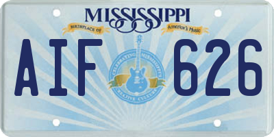 MS license plate AIF626