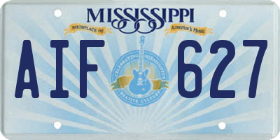 MS license plate AIF627