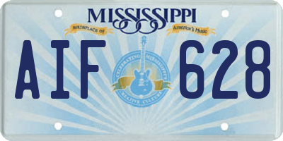 MS license plate AIF628