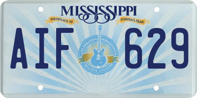 MS license plate AIF629