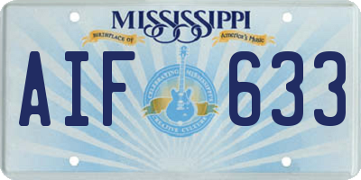 MS license plate AIF633