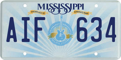 MS license plate AIF634