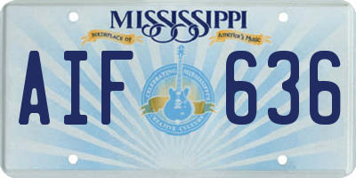 MS license plate AIF636