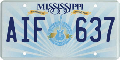 MS license plate AIF637