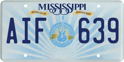MS license plate AIF639