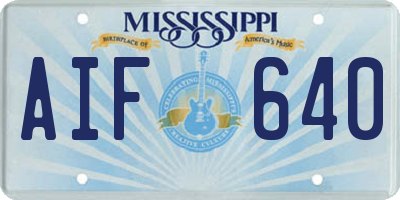 MS license plate AIF640