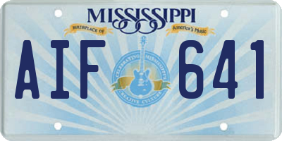 MS license plate AIF641