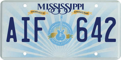 MS license plate AIF642