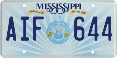 MS license plate AIF644