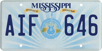 MS license plate AIF646