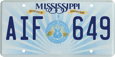 MS license plate AIF649