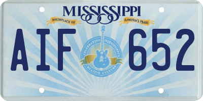 MS license plate AIF652