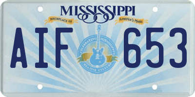 MS license plate AIF653