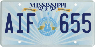 MS license plate AIF655