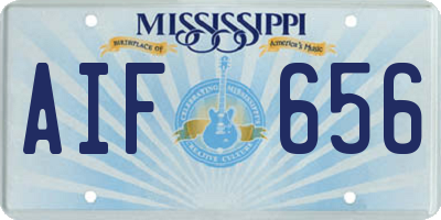 MS license plate AIF656