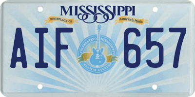 MS license plate AIF657