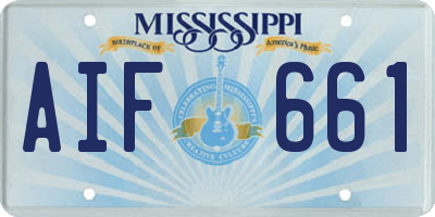 MS license plate AIF661