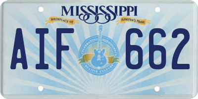 MS license plate AIF662