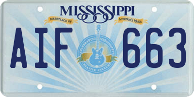 MS license plate AIF663