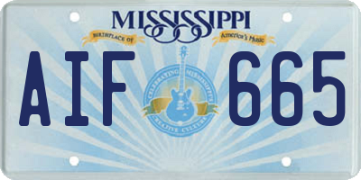 MS license plate AIF665