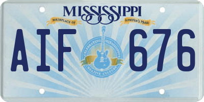 MS license plate AIF676