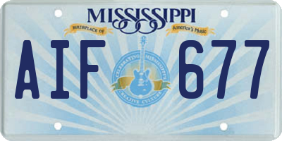 MS license plate AIF677