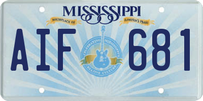 MS license plate AIF681