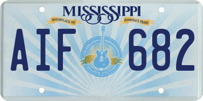 MS license plate AIF682