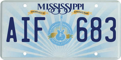 MS license plate AIF683