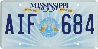 MS license plate AIF684