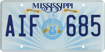 MS license plate AIF685