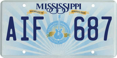 MS license plate AIF687