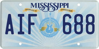 MS license plate AIF688