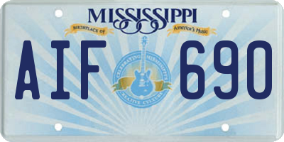 MS license plate AIF690