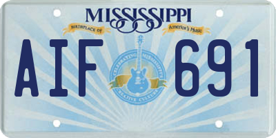 MS license plate AIF691