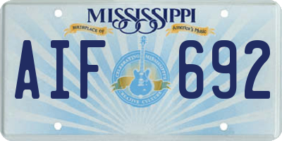 MS license plate AIF692