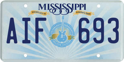 MS license plate AIF693