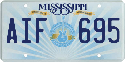 MS license plate AIF695