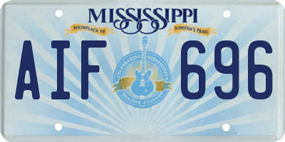 MS license plate AIF696