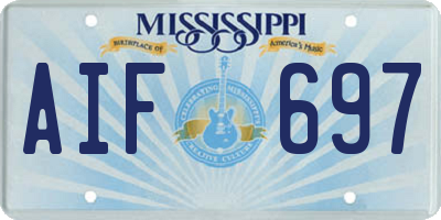 MS license plate AIF697