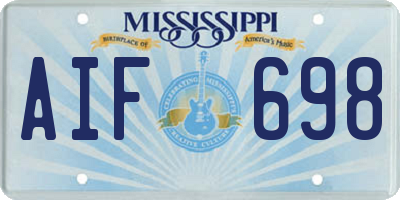 MS license plate AIF698