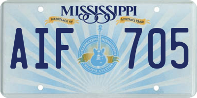 MS license plate AIF705