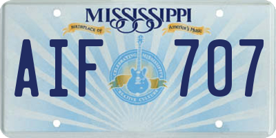 MS license plate AIF707