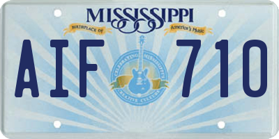 MS license plate AIF710