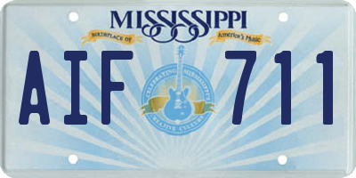 MS license plate AIF711