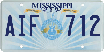 MS license plate AIF712