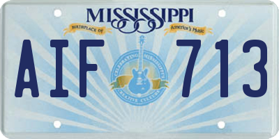 MS license plate AIF713